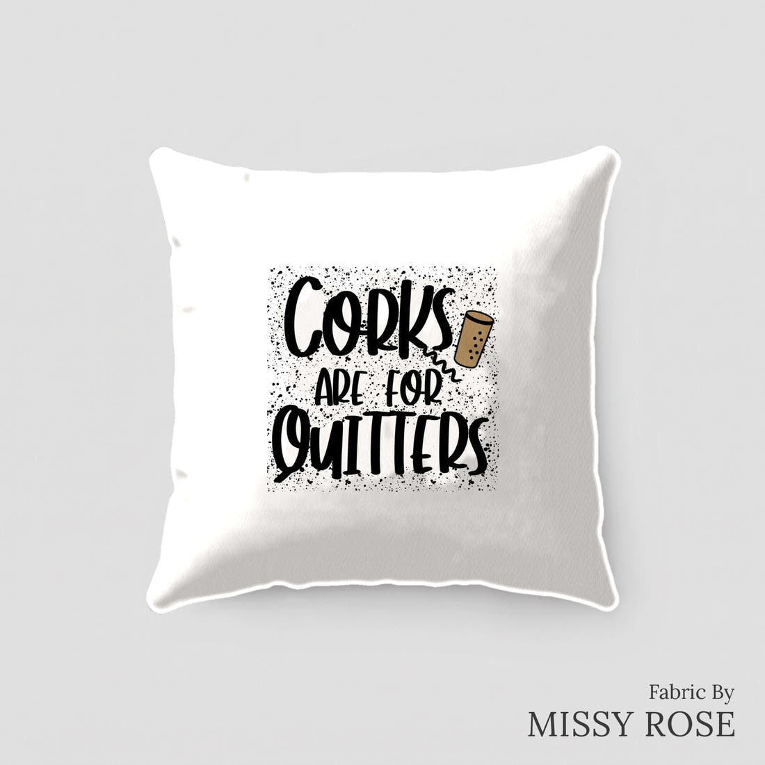 Design 126 Corks Panel sewn into a cushion – see how the panel looks made up | Fabric by Missy Rose