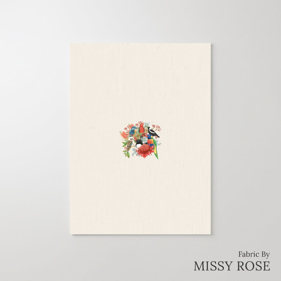 Design 133 Australian Birds Panel – printed fabric panel with centred picture, custom printed to order | Fabric by Missy Rose