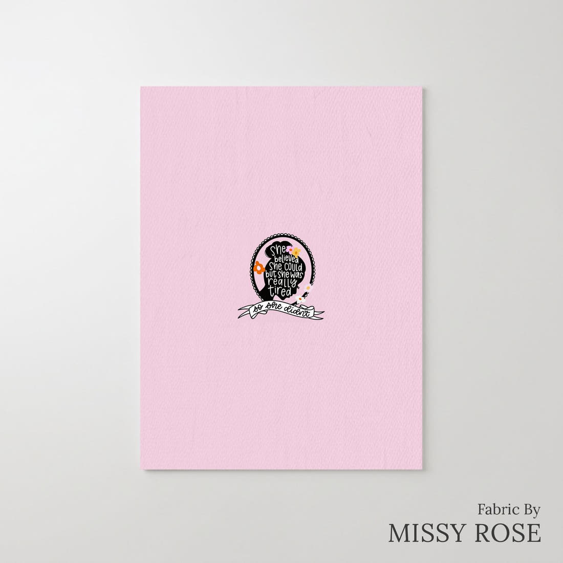Design 136 Tired Panel – printed fabric panel with centred picture, custom printed to order | Fabric by Missy Rose