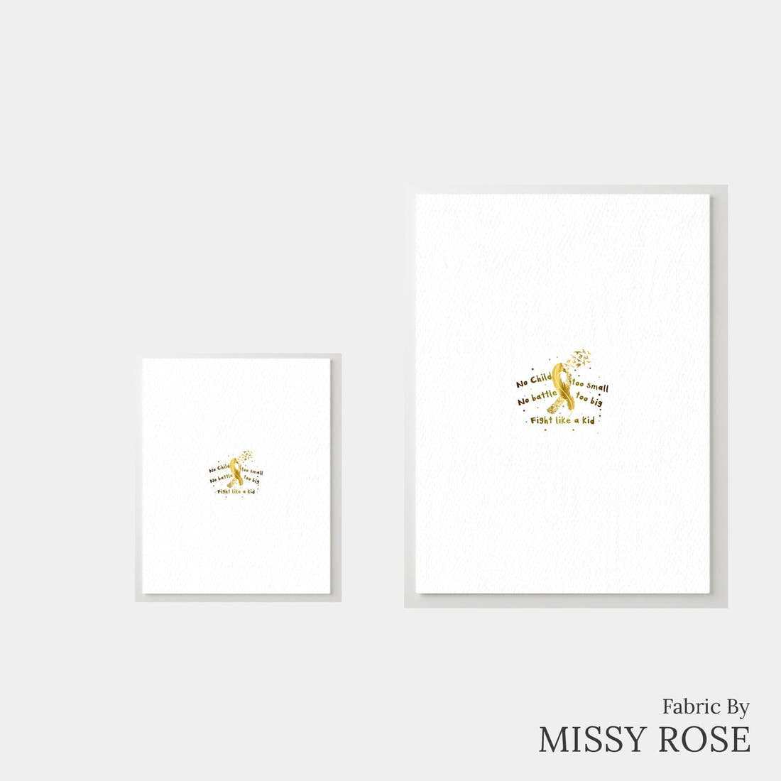 Design 138 Gold Ribbon Panel – universal and adult panel sizes side by side | Fabric by Missy Rose