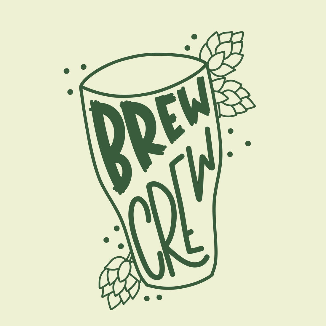 Design 14 Brew Crew Panel – full artwork close-up of the printed picture | Fabric by Missy Rose