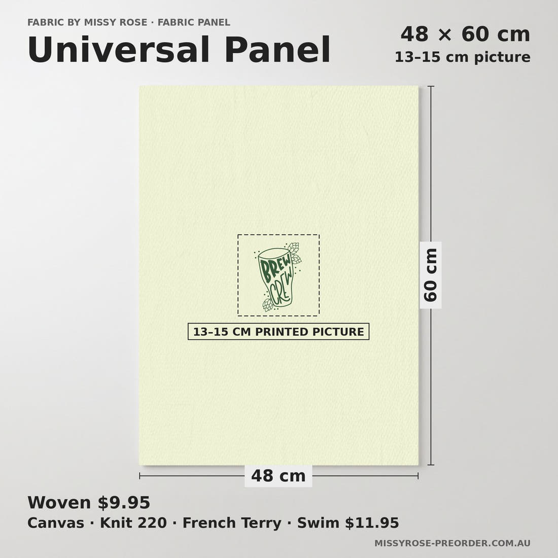 Design 14 Brew Crew Panel universal panel sizing – 13–15 cm printed picture on 48 × 60 cm fabric | Fabric by Missy Rose
