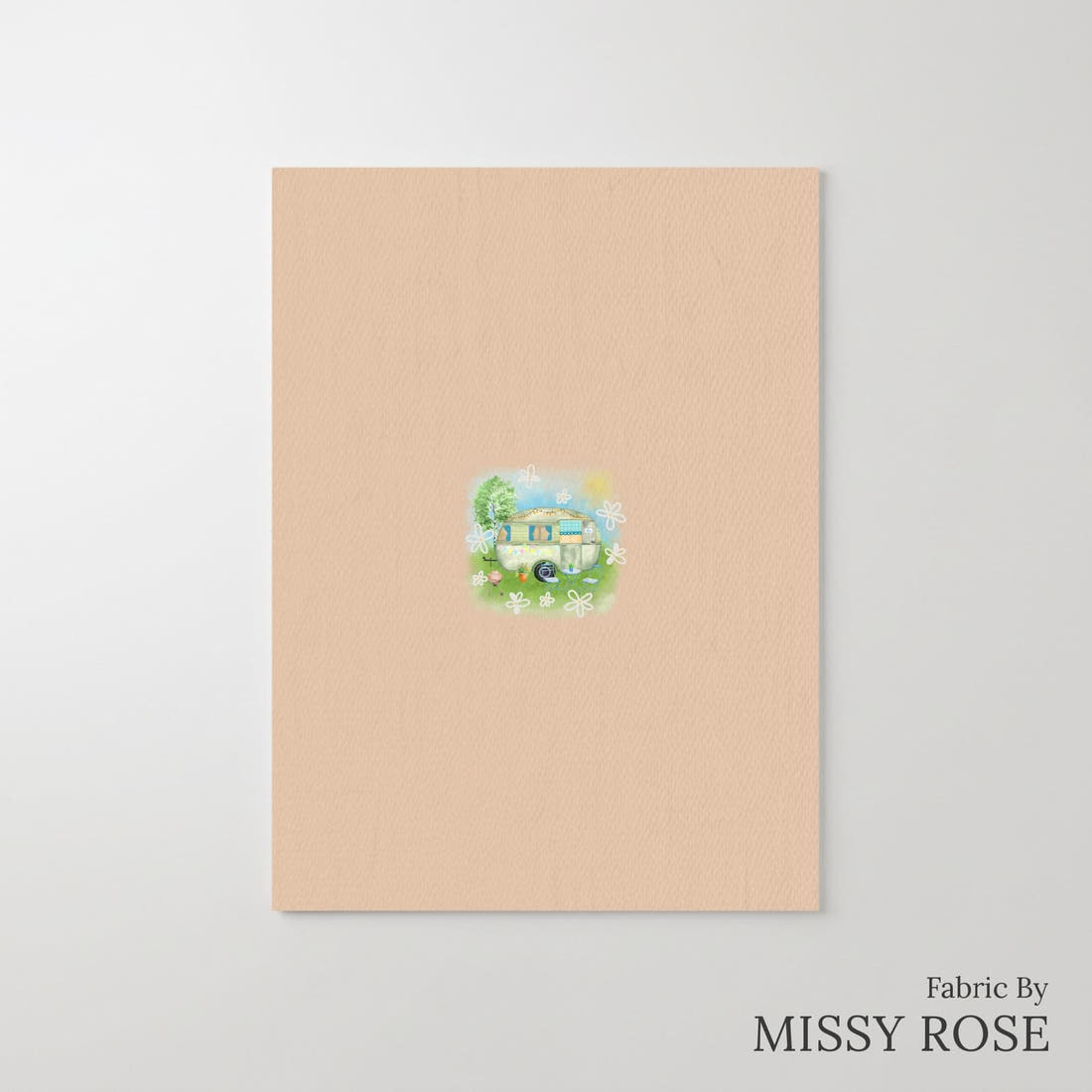 Design 144 Caravan Panel – printed fabric panel with centred picture, custom printed to order | Fabric by Missy Rose