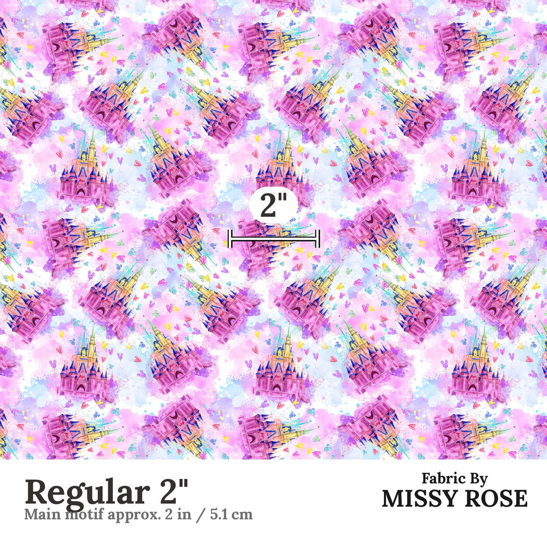Design 145 Castle Fabric Regular 2" - print scale | Fabric by Missy Rose