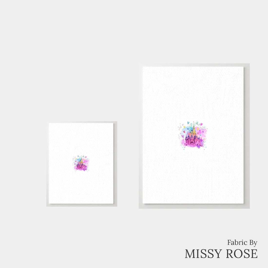 Design 145 Castle Panel – universal and adult panel sizes side by side | Fabric by Missy Rose