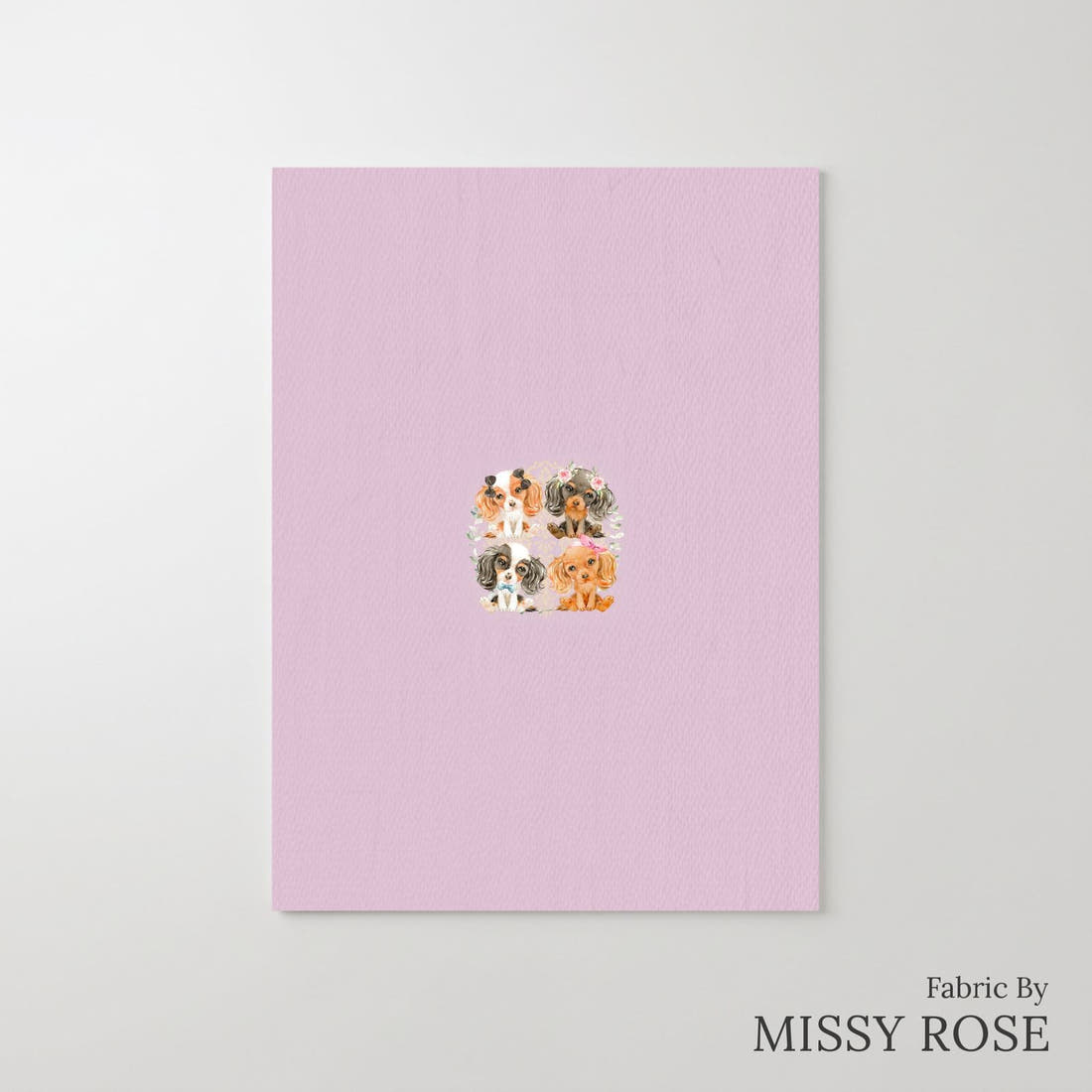 Design 147 Cute Dogs Panel – printed fabric panel with centred picture, custom printed to order | Fabric by Missy Rose