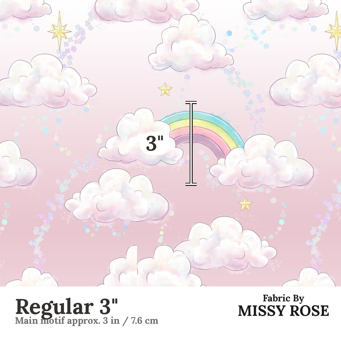 Design 149 Clouds Fabric Regular 3" - print scale | Fabric by Missy Rose