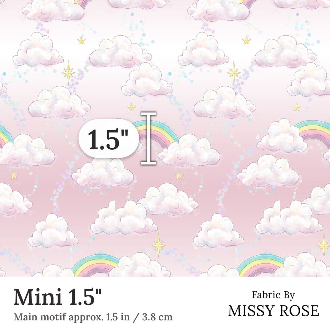 Design 149 Clouds Fabric Mini 1.5 inch print scale guide | Fabric by Missy Rose