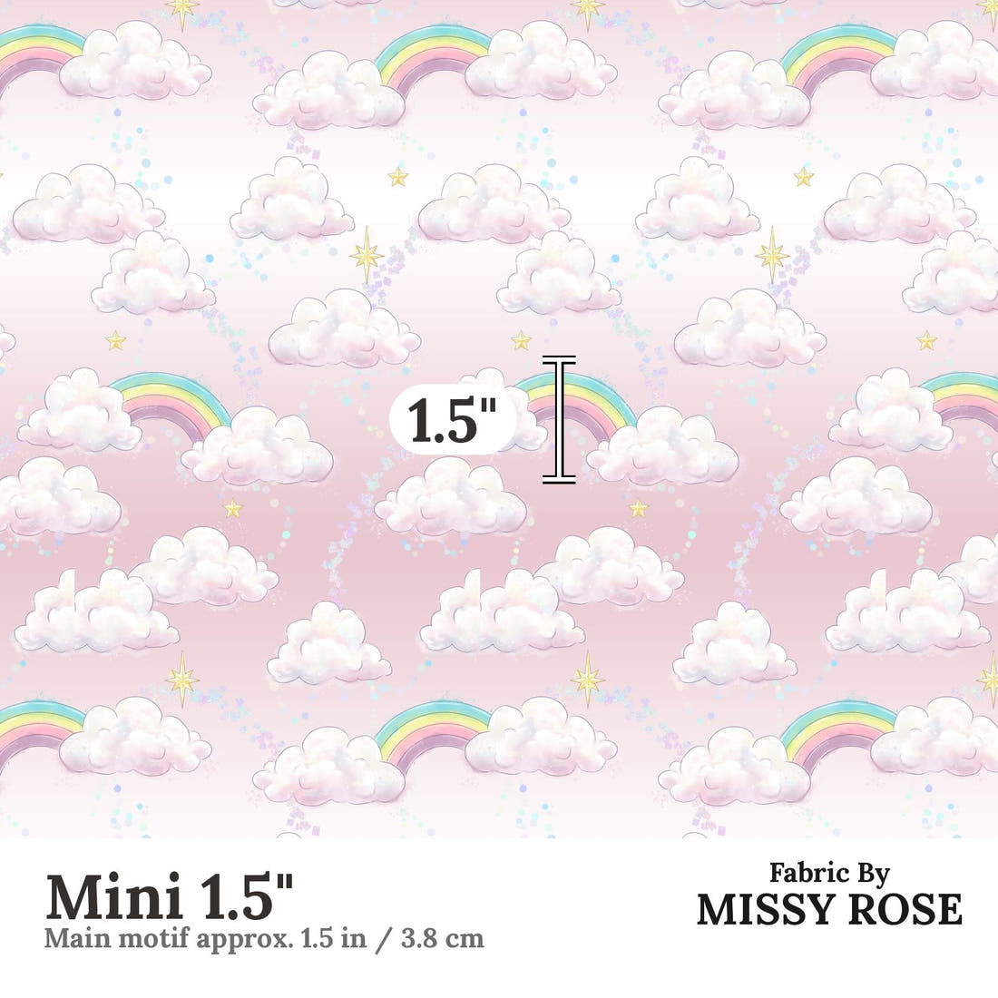 Design 149 Clouds Fabric Mini 1.5" - print scale | Fabric by Missy Rose