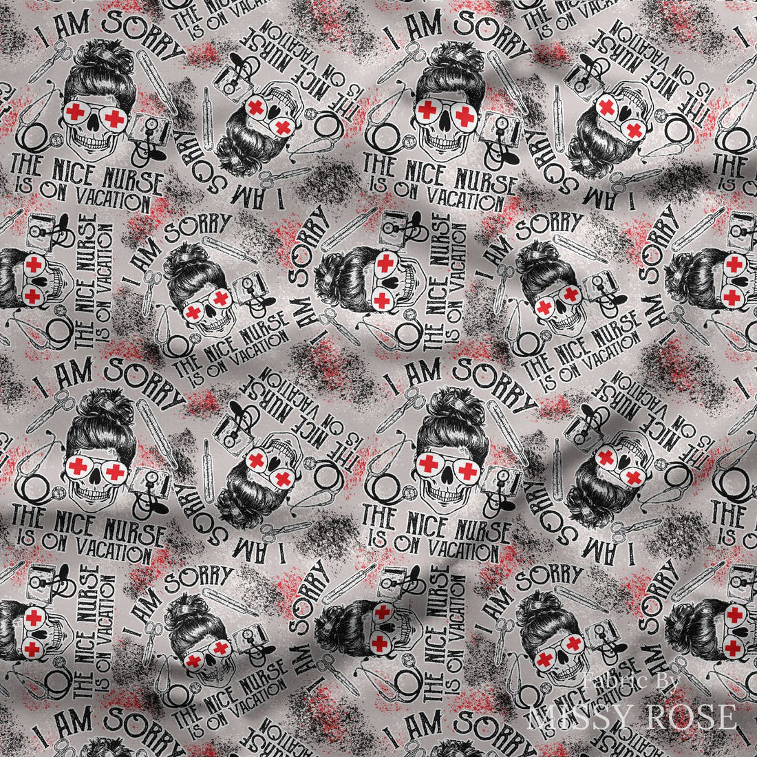Design 150 Grey Nurse Fabric draped fabric mockup – custom printed fabric by the metre | Fabric by Missy Rose
