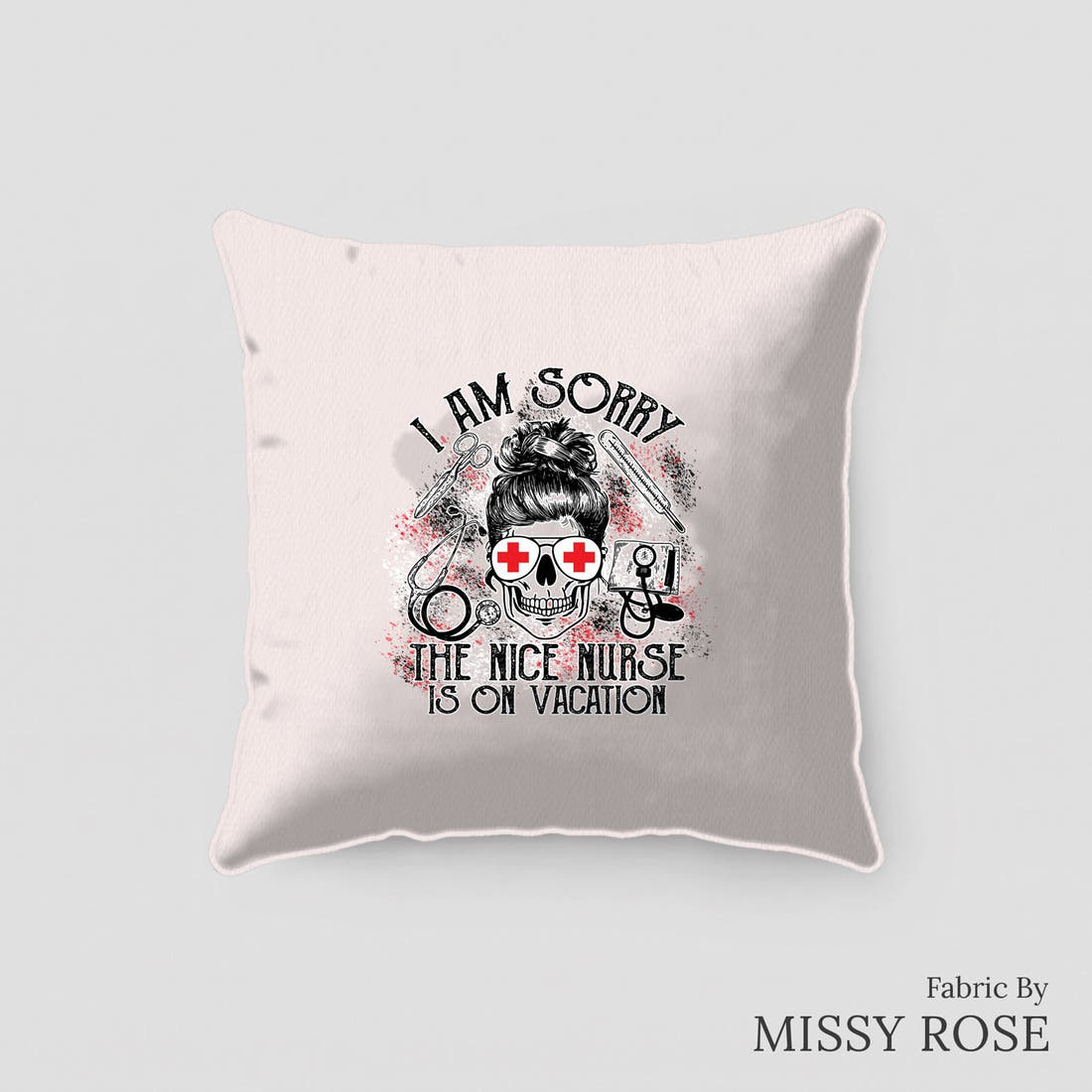 Design 150 Grey Nurse Panel sewn into a cushion – see how the panel looks made up | Fabric by Missy Rose