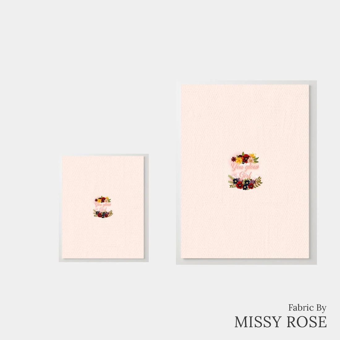 Design 153 Autumn Floral Panel – universal and adult panel sizes side by side | Fabric by Missy Rose