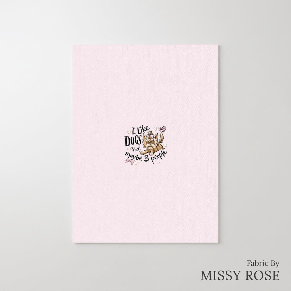 Design 154 Pink Dogs Panel – printed fabric panel with centred picture, custom printed to order | Fabric by Missy Rose