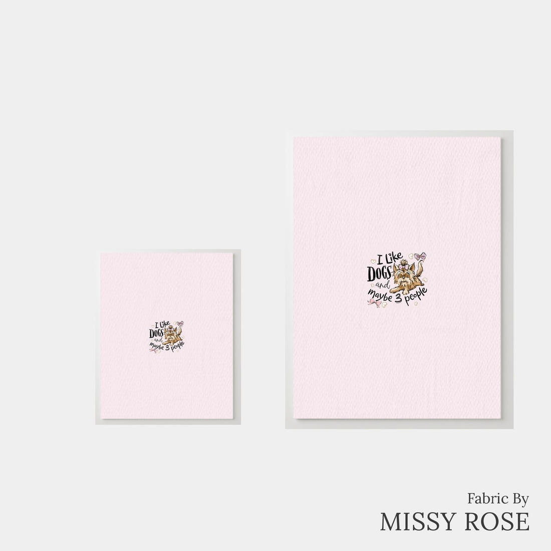 Design 154 Pink Dogs Panel – universal and adult panel sizes side by side | Fabric by Missy Rose