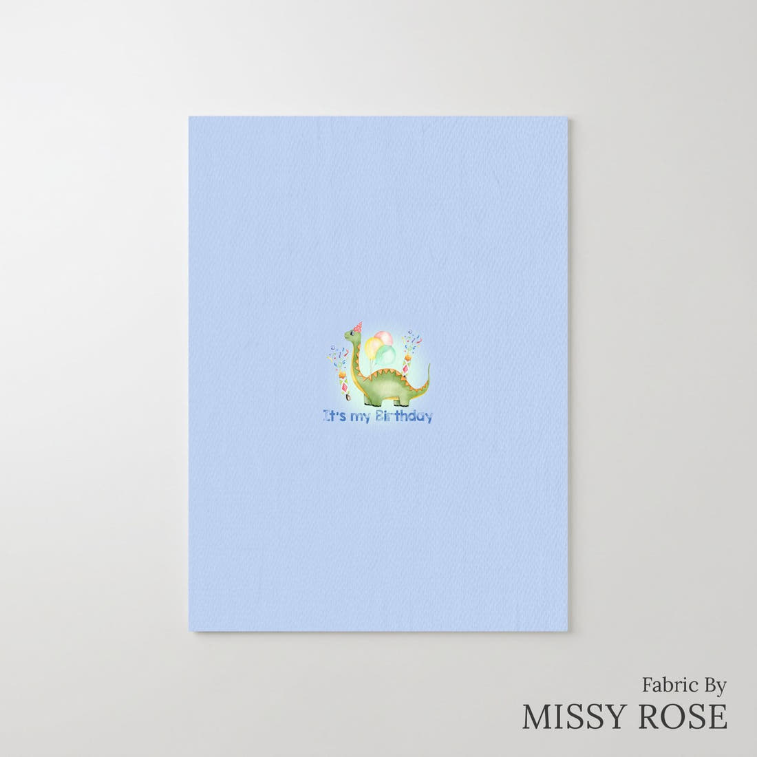 Design 155 Birthday Dinosaur Panel – printed fabric panel with centred picture, custom printed to order | Fabric by Missy Rose