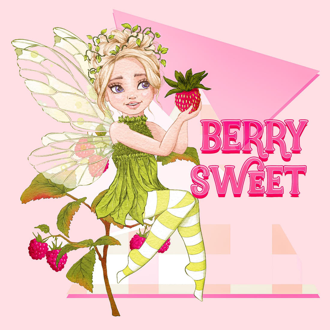 Design 156 Sweet Fairy Panel – full artwork close-up of the printed picture | Fabric by Missy Rose