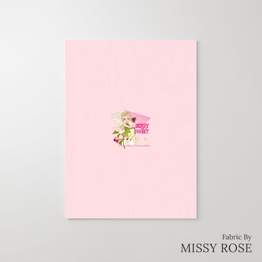 Design 156 Sweet Fairy Panel – printed fabric panel with centred picture, custom printed to order | Fabric by Missy Rose