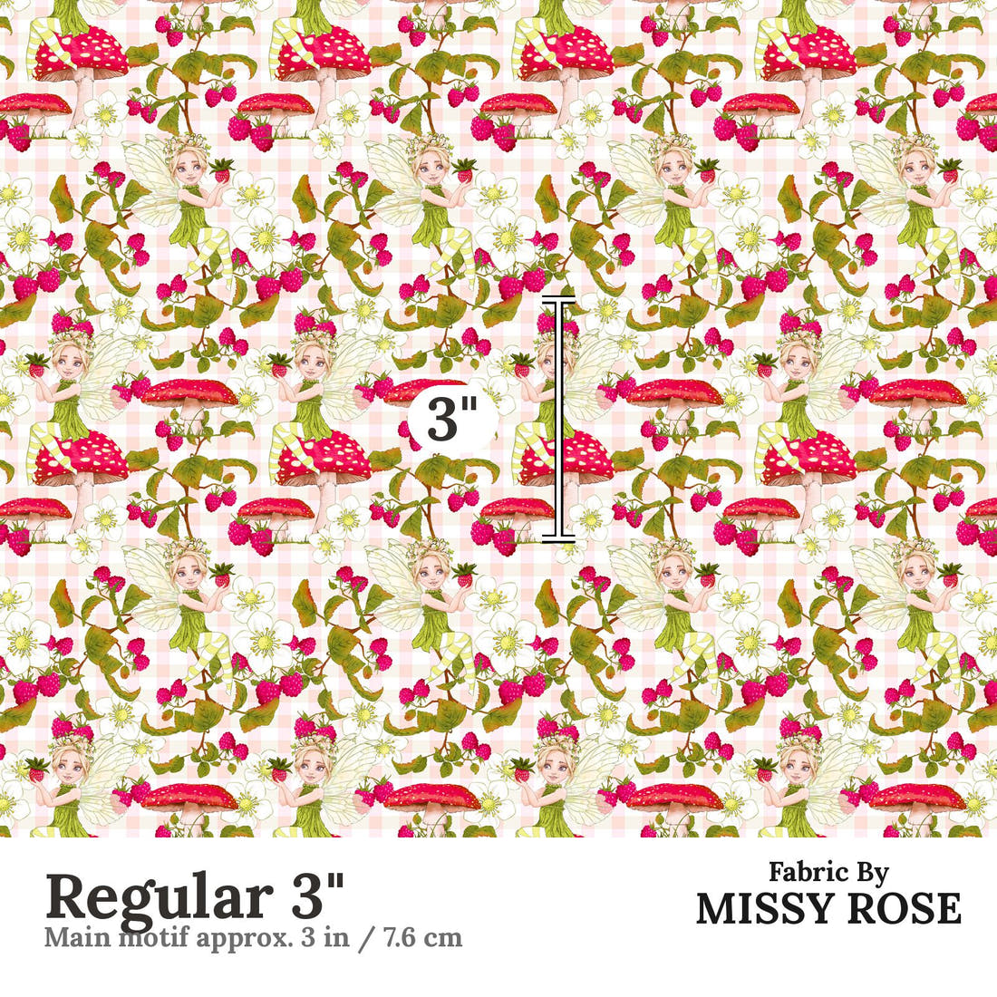Design 156 Sweet Fairy Fabric Regular 3" - print scale | Fabric by Missy Rose