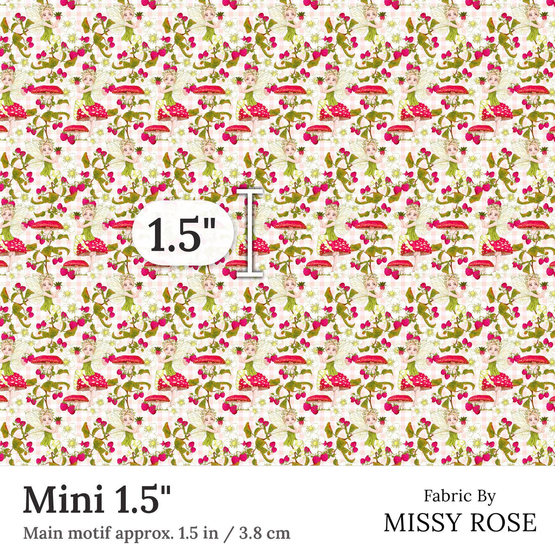 Design 156 Sweet Fairy Fabric Mini 1.5 inch print scale guide | Fabric by Missy Rose