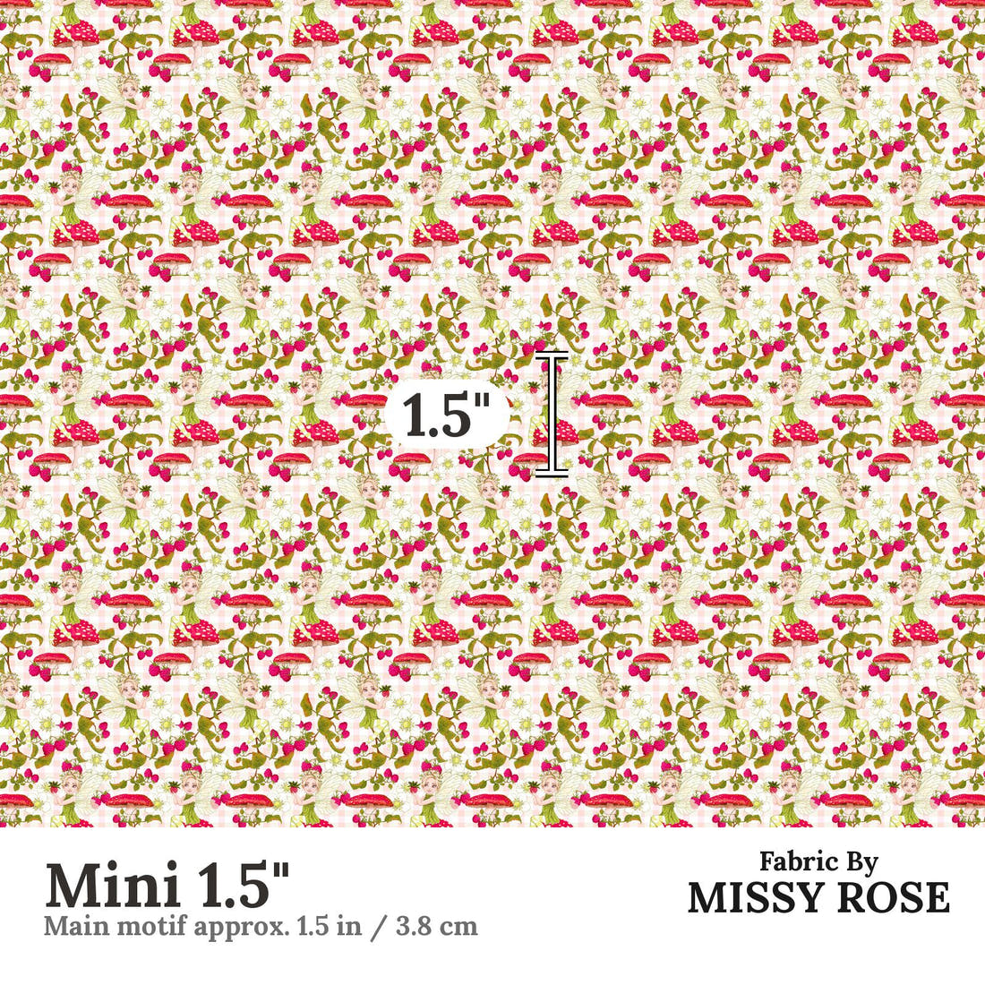 Design 156 Sweet Fairy Fabric Mini 1.5" - print scale | Fabric by Missy Rose