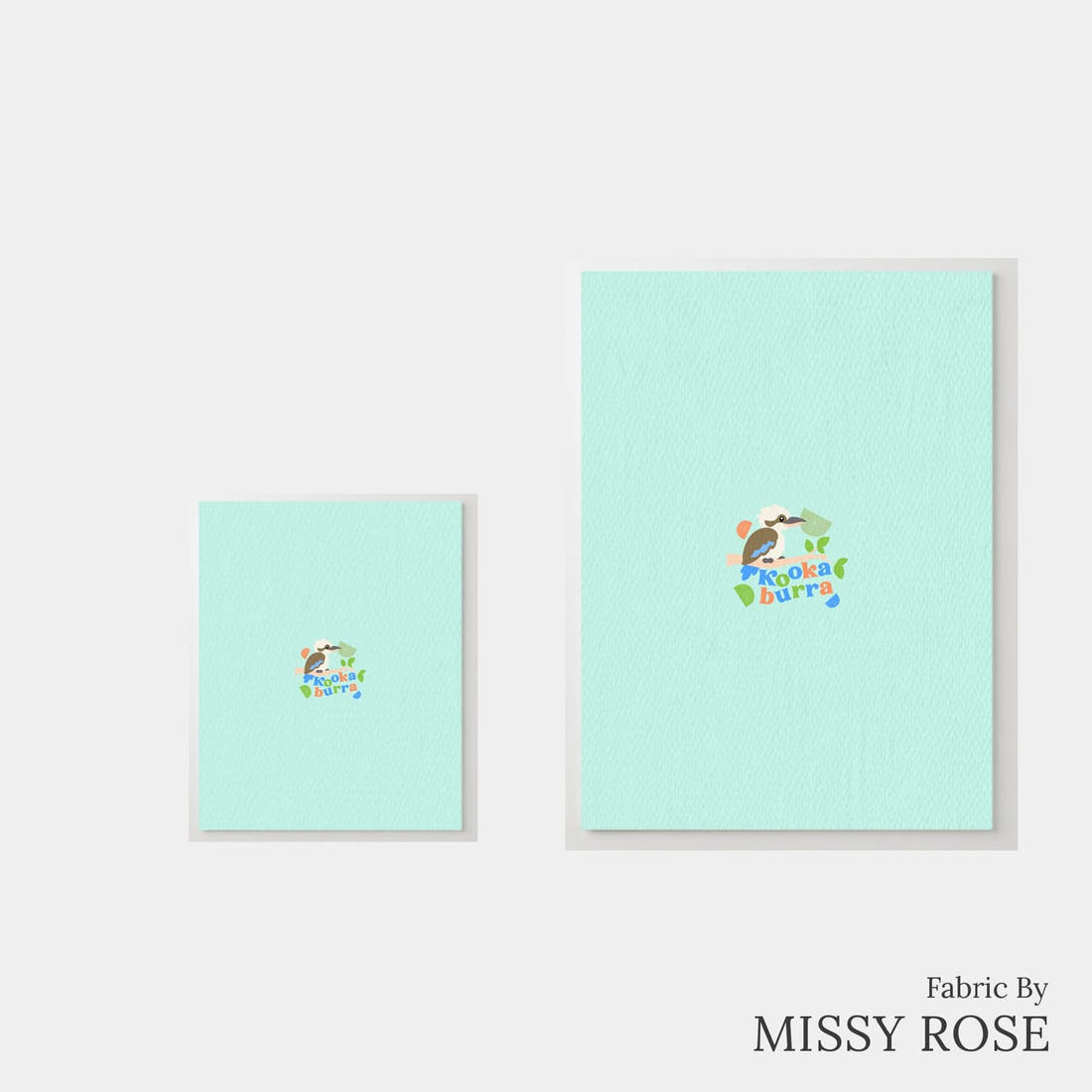 Design 16 Kookaburra Panel – universal and adult panel sizes side by side | Fabric by Missy Rose