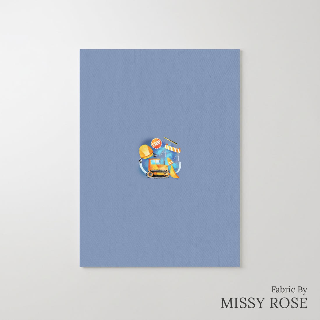 Design 162 Construction Panel – printed fabric panel with centred picture, custom printed to order | Fabric by Missy Rose