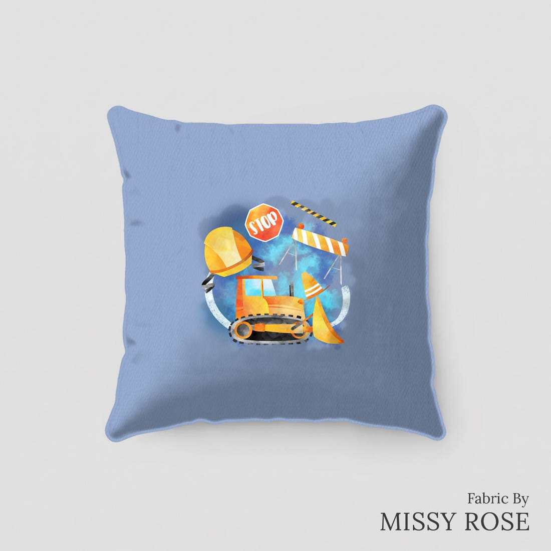 Design 162 Construction Panel sewn into a cushion – see how the panel looks made up | Fabric by Missy Rose