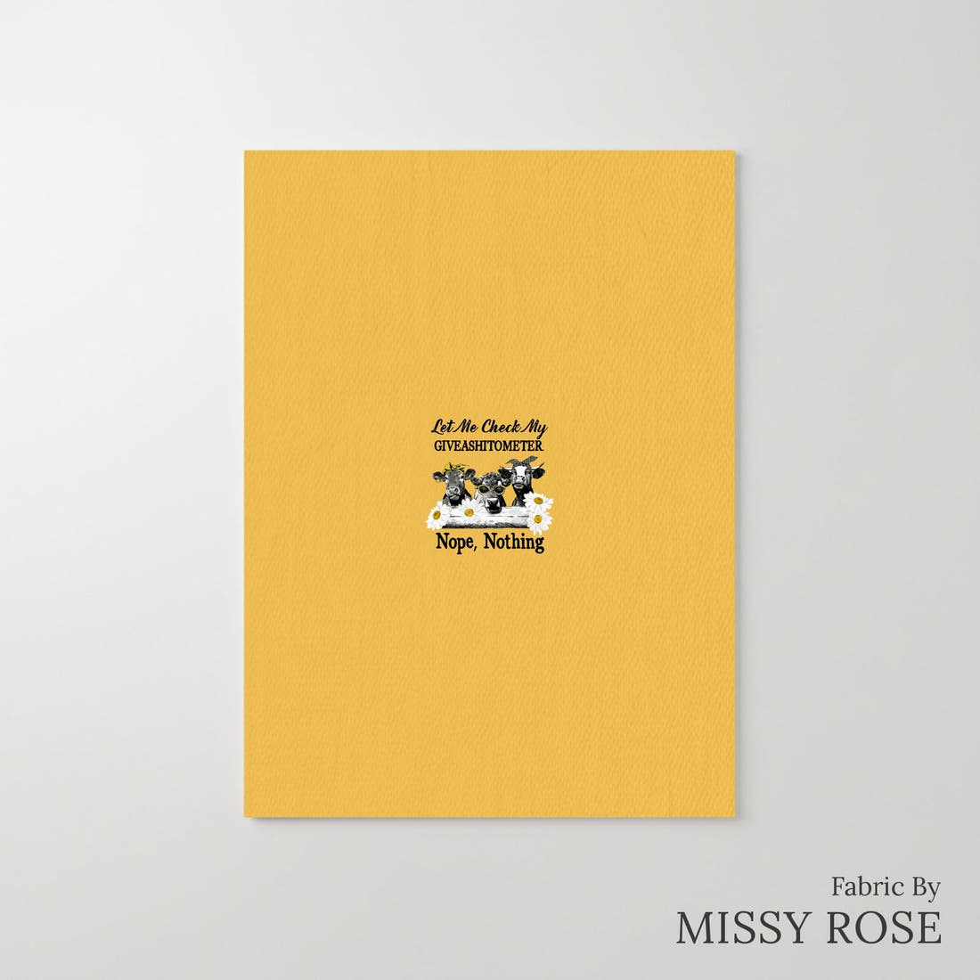 Design 164 Cow Panel – printed fabric panel with centred picture, custom printed to order | Fabric by Missy Rose