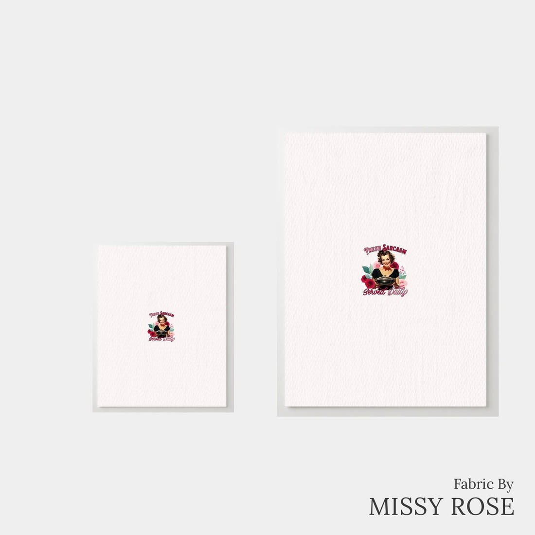Design 166 Sarcasm Panel – universal and adult panel sizes side by side | Fabric by Missy Rose