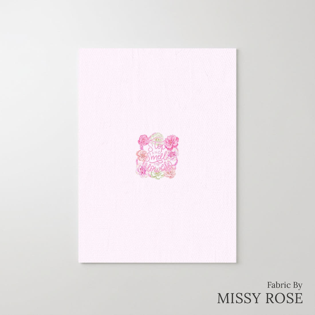 Design 167 Pink Floral Panel – printed fabric panel with centred picture, custom printed to order | Fabric by Missy Rose