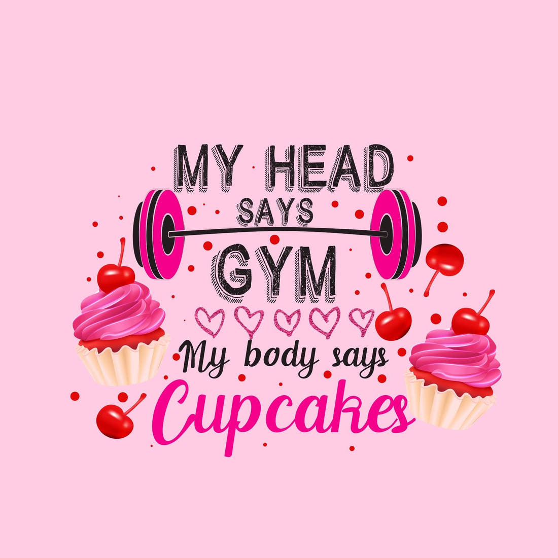 Design 168 Pink Gym Panel – full artwork close-up of the printed picture | Fabric by Missy Rose