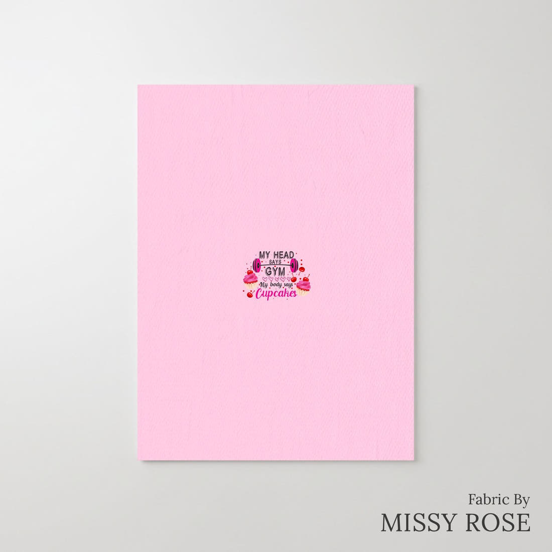Design 168 Pink Gym Panel – printed fabric panel with centred picture, custom printed to order | Fabric by Missy Rose