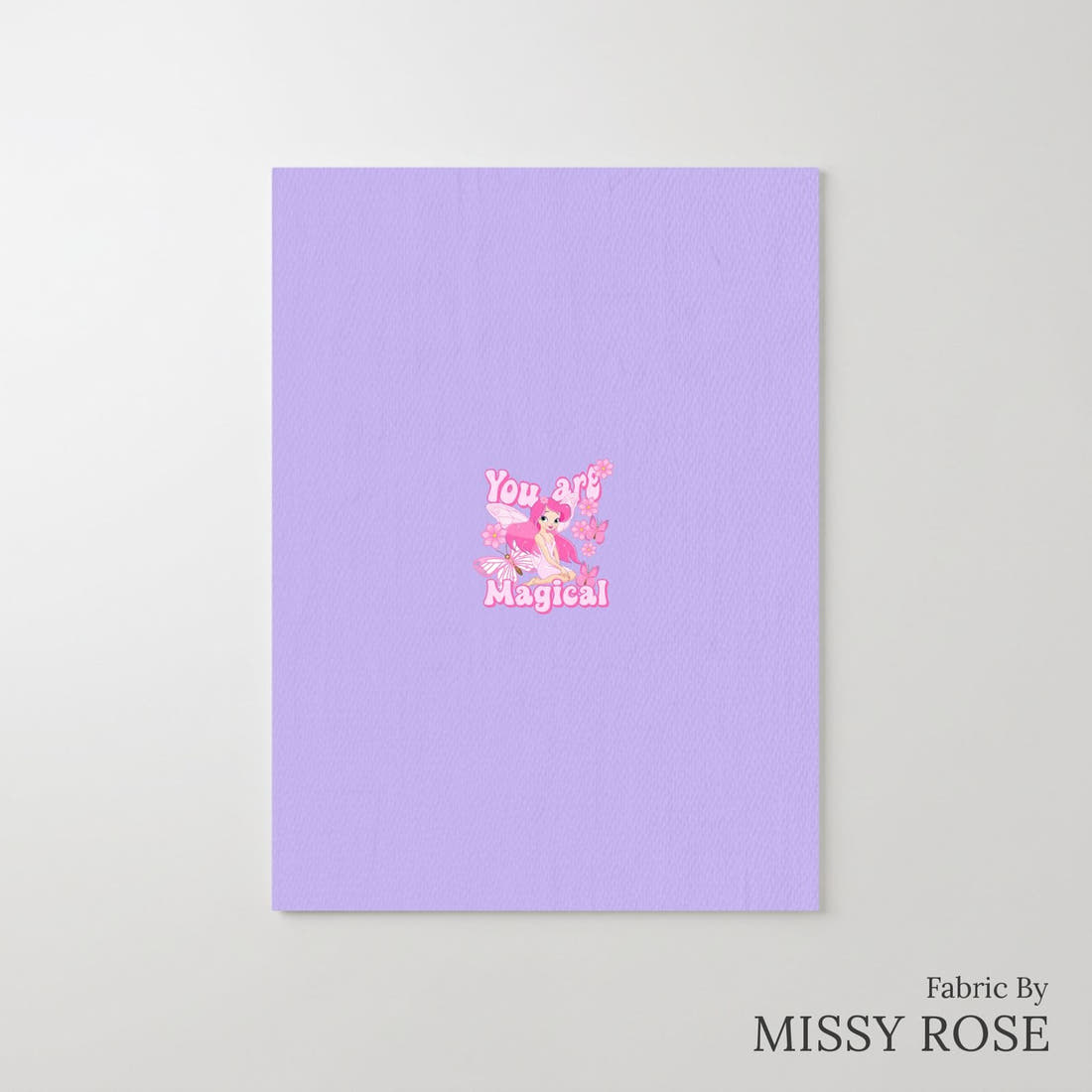 Design 17 Purple Fairy Panel – printed fabric panel with centred picture, custom printed to order | Fabric by Missy Rose