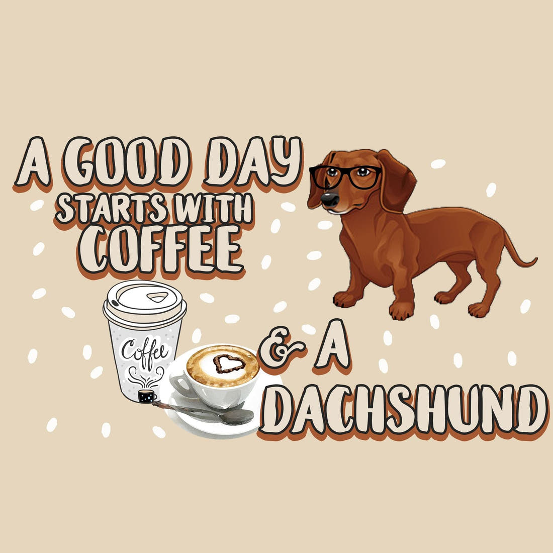 Design 171 Daschund Panel – full artwork close-up of the printed picture | Fabric by Missy Rose