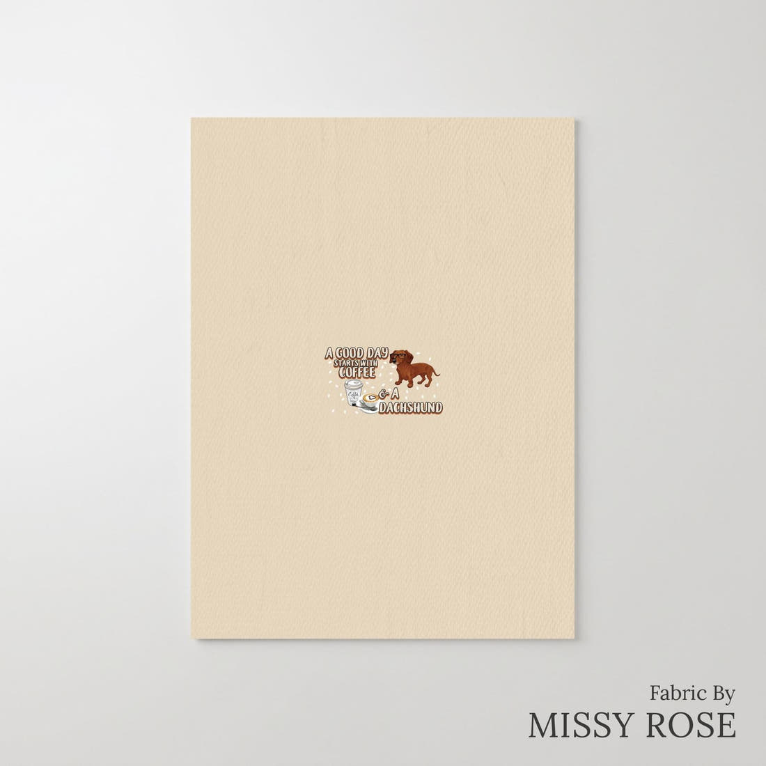 Design 171 Daschund Panel – printed fabric panel with centred picture, custom printed to order | Fabric by Missy Rose