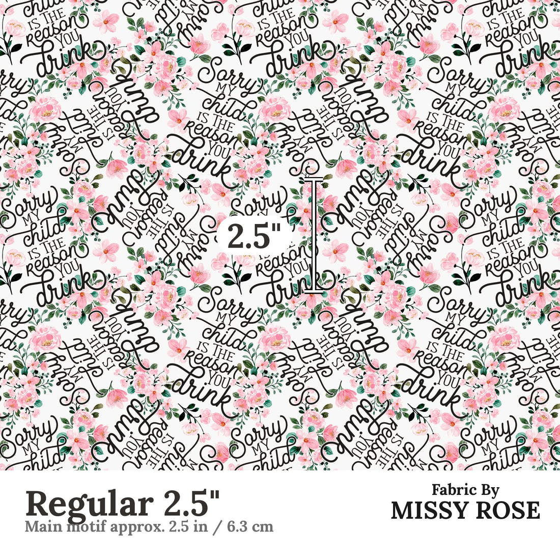 Design 173 Humour Fabric Regular 2.5" - print scale | Fabric by Missy Rose