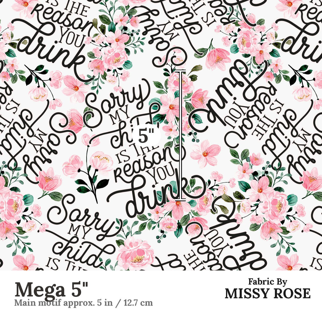 Design 173 Humour Fabric Mega 5" - print scale | Fabric by Missy Rose