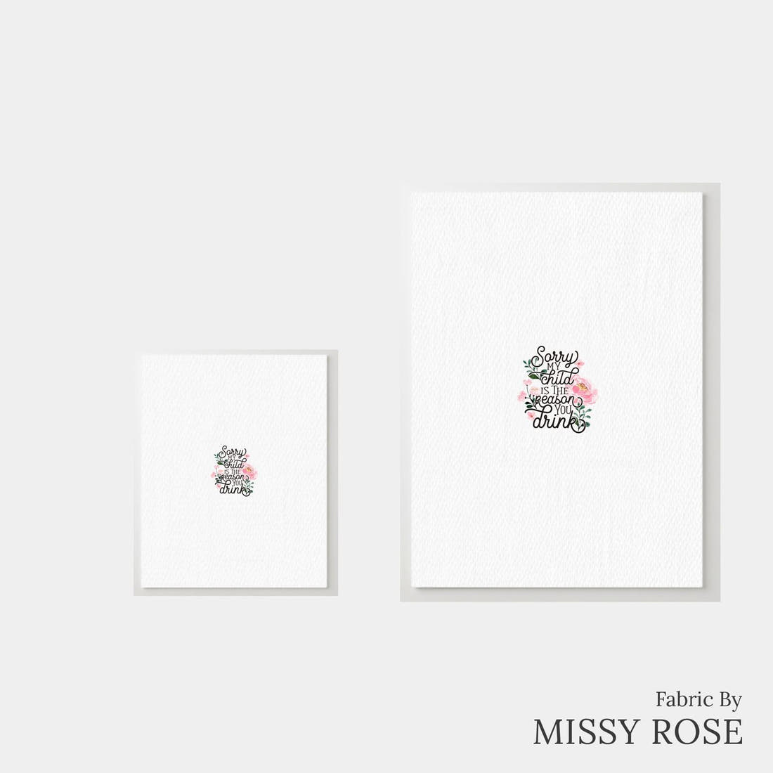 Design 173 Humour Panel – universal and adult panel sizes side by side | Fabric by Missy Rose