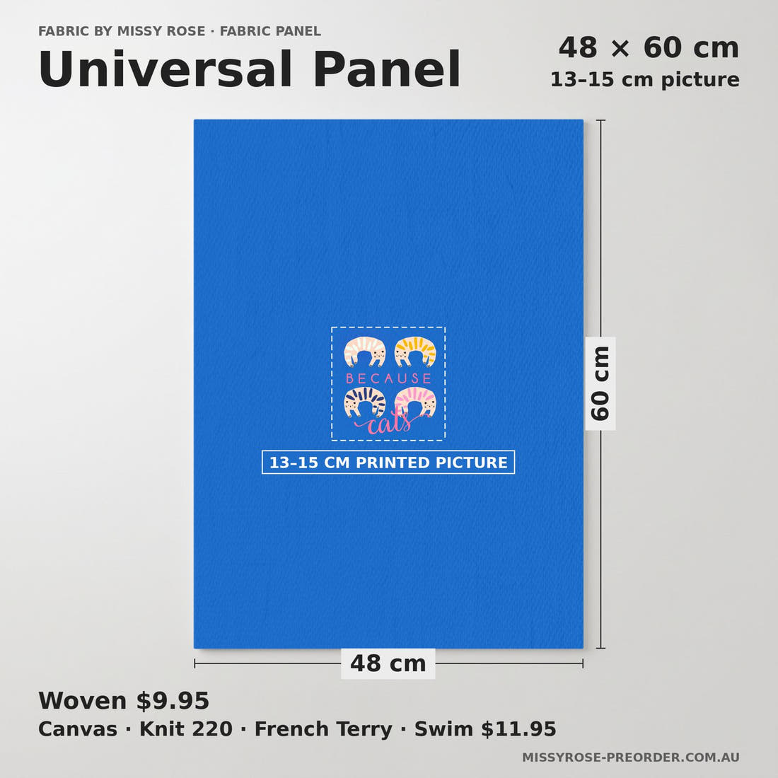 Design 175 Quirky Cats Panel universal panel sizing – 13–15 cm printed picture on 48 × 60 cm fabric | Fabric by Missy Rose
