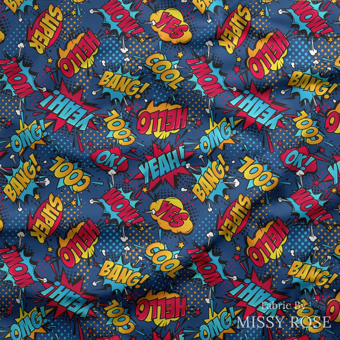 Design 176 Super Fabric draped fabric mockup – custom printed fabric by the metre | Fabric by Missy Rose