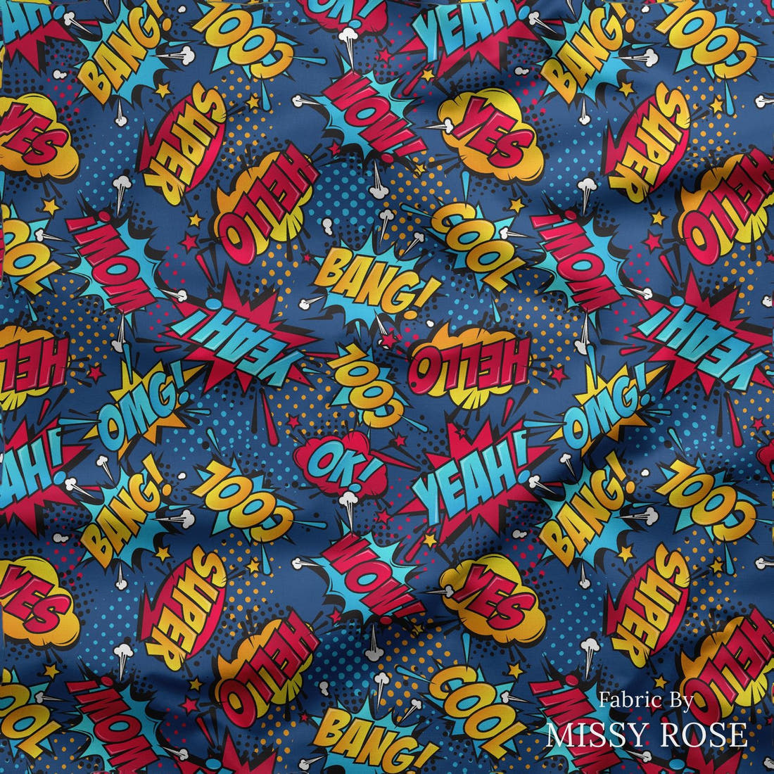 Design 176 Super Fabric draped fabric mockup – custom printed fabric by the metre | Fabric by Missy Rose