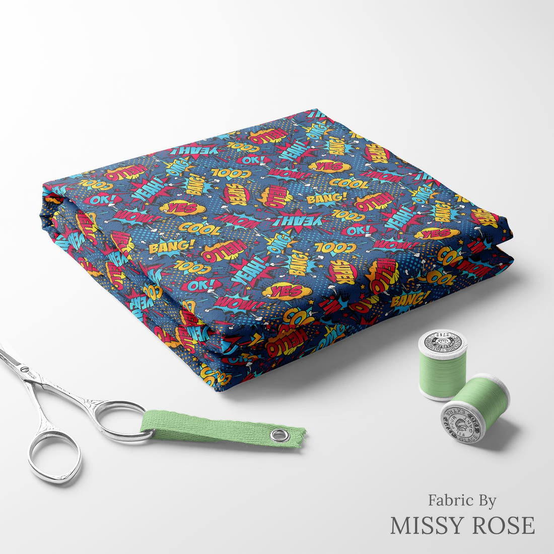 Design 176 Super Fabric folded fabric stack with matching thread – pre-order fabric Australia | Fabric by Missy Rose
