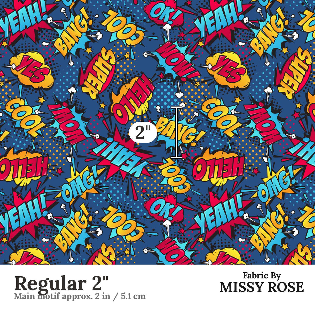 Design 176 Super Fabric Regular 2" - print scale | Fabric by Missy Rose