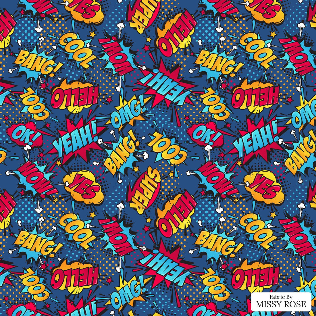 Design 176 Super Fabric - flat view of the print, zoom in for detail | Fabric by Missy Rose