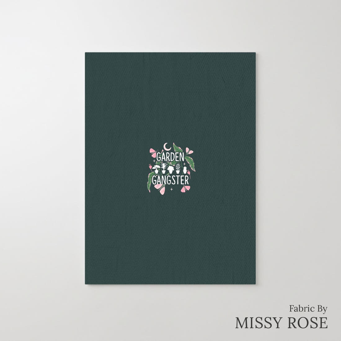 Design 18 Garden Gangsta Panel – printed fabric panel with centred picture, custom printed to order | Fabric by Missy Rose