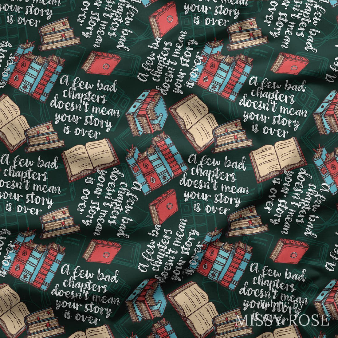 Design 184 Chapter Fabric draped fabric mockup – custom printed fabric by the metre | Fabric by Missy Rose