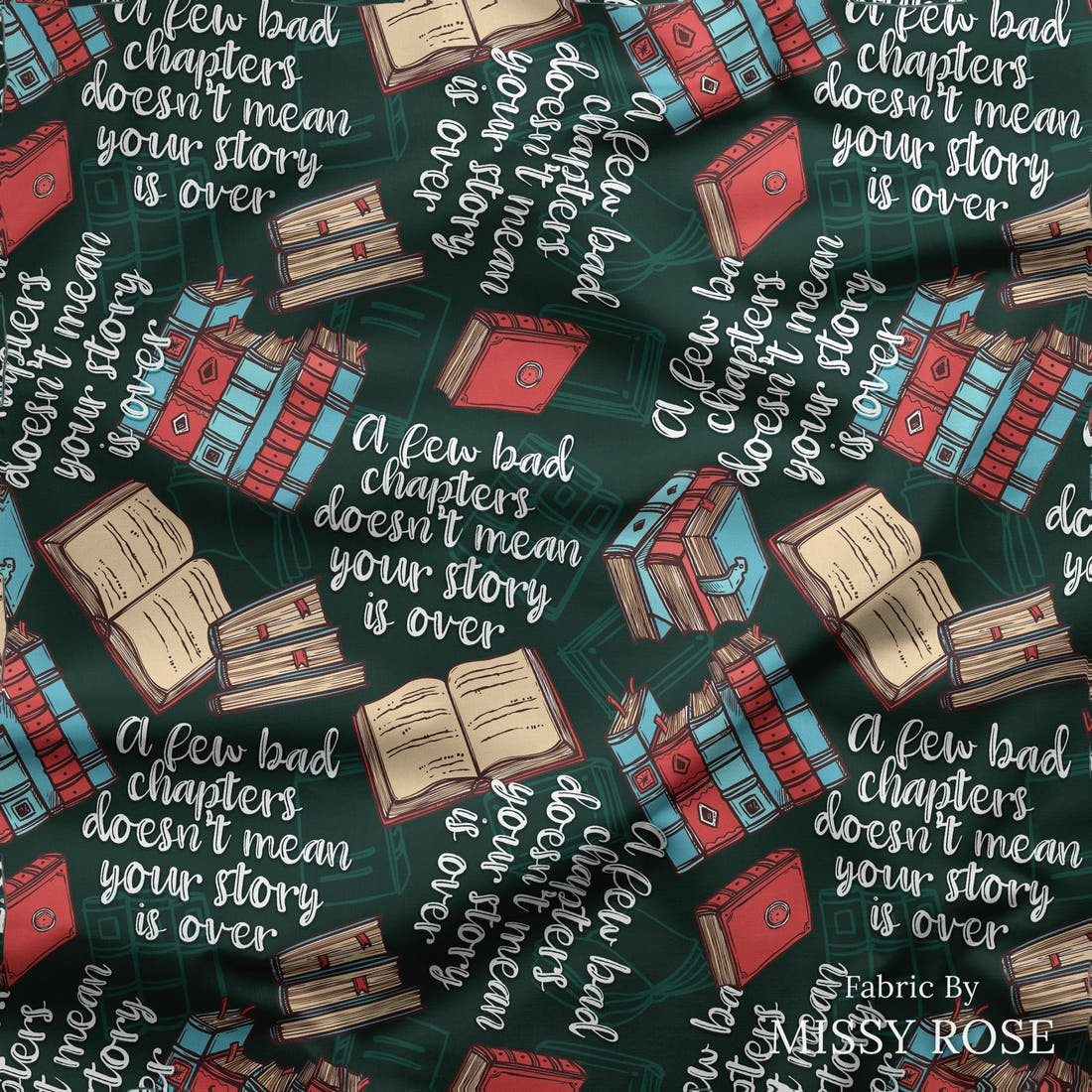 Design 184 Chapter Fabric draped fabric mockup – custom printed fabric by the metre | Fabric by Missy Rose