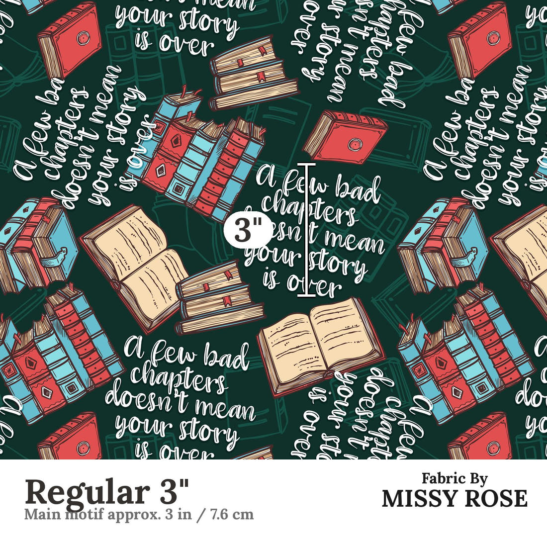Design 184 Chapter Fabric Regular 3" - print scale | Fabric by Missy Rose