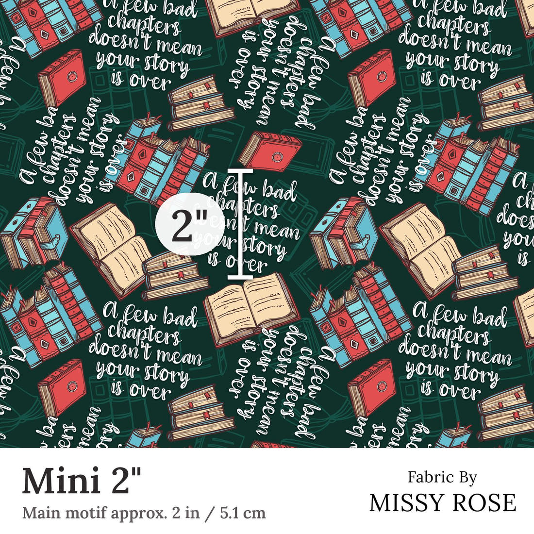 Design 184 Chapter Fabric Mini 2 inch print scale guide | Fabric by Missy Rose