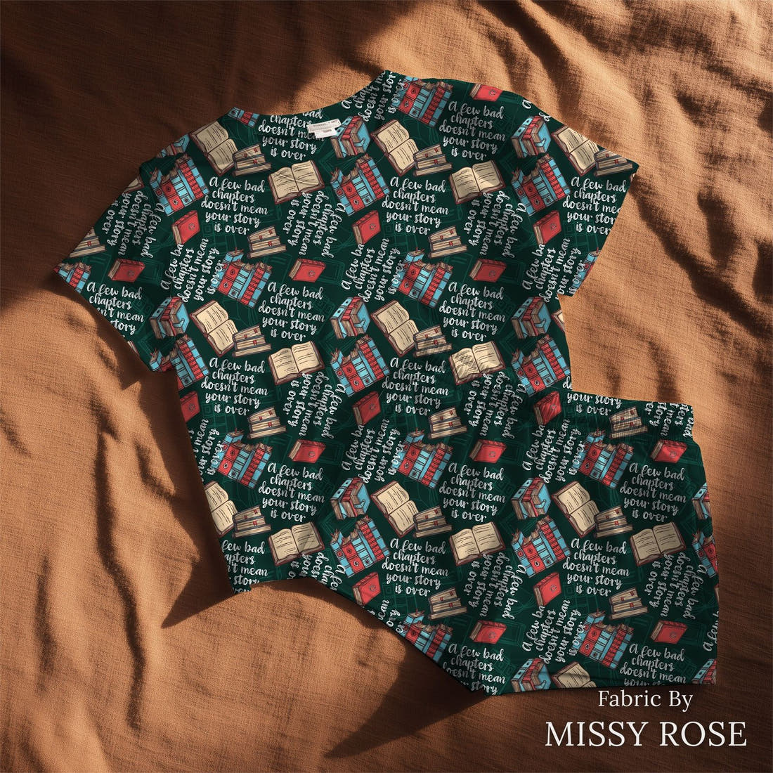 Design 184 Chapter Fabric sewn into a lounge set – see how the print looks made up | Fabric by Missy Rose